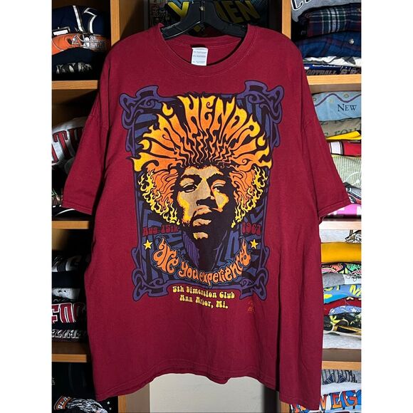 Jimi Hendrix Are You Experienced Flames Art Tee - Picture 1 of 6